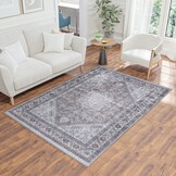 Star Vintage Vloerkleed Wasbaar Anti Slip Grijs Beige