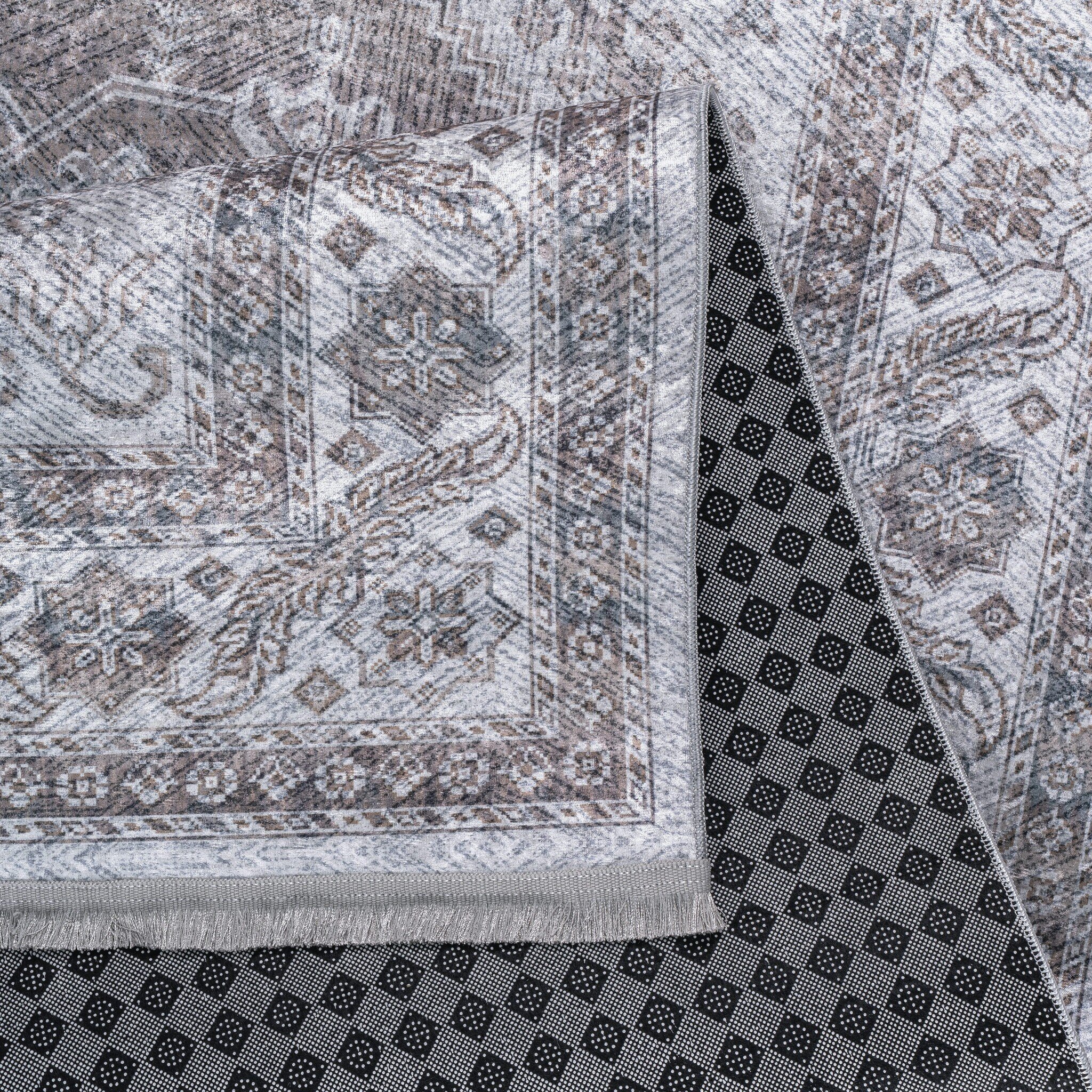 Star Vintage Vloerkleed Wasbaar Anti Slip Grijs Beige