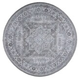 Star Rond Vintage Vloerkleed Wasbaar Grijs Beige