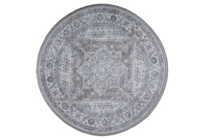 Star Rond Vintage Vloerkleed Wasbaar Grijs Beige