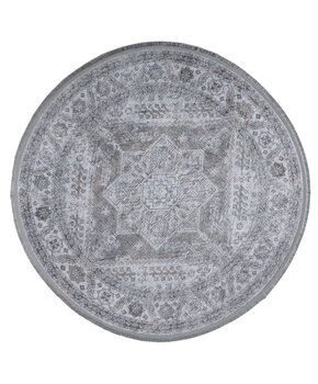 Star Rond Vintage Vloerkleed Wasbaar Grijs Beige