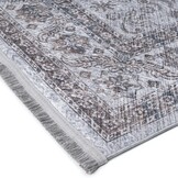 Star Rond Vintage Vloerkleed Wasbaar Grijs Beige