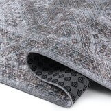 Star Rond Vintage Vloerkleed Wasbaar Grijs Beige