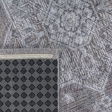 Star Rond Vintage Vloerkleed Wasbaar Grijs Beige