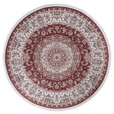 Star Rond Klassiek Oosters Vloerkleed Wasbaar Rood Creme