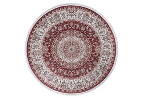 Star Rond Klassiek Oosters Vloerkleed Wasbaar Rood Creme