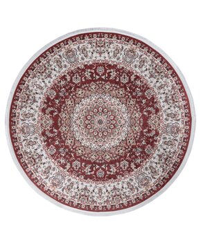 Star Rond Klassiek Oosters Vloerkleed Wasbaar Rood Creme