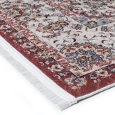 Star Rond Klassiek Oosters Vloerkleed Wasbaar Rood Creme