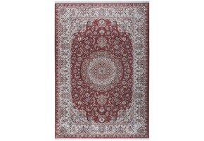 Star Klassiek Oosters Vloerkleed Wasbaar Anti Slip Rood Creme