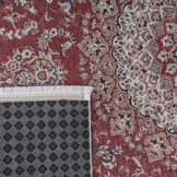 Star Klassiek Oosters Vloerkleed Wasbaar Anti Slip Rood Creme