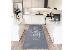Keukenloper Kitchen Wasbaar Anti-slip Grijs