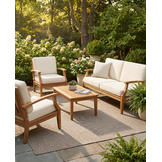 Buitenkleed - Brussels Uni Effen Linnen Beige