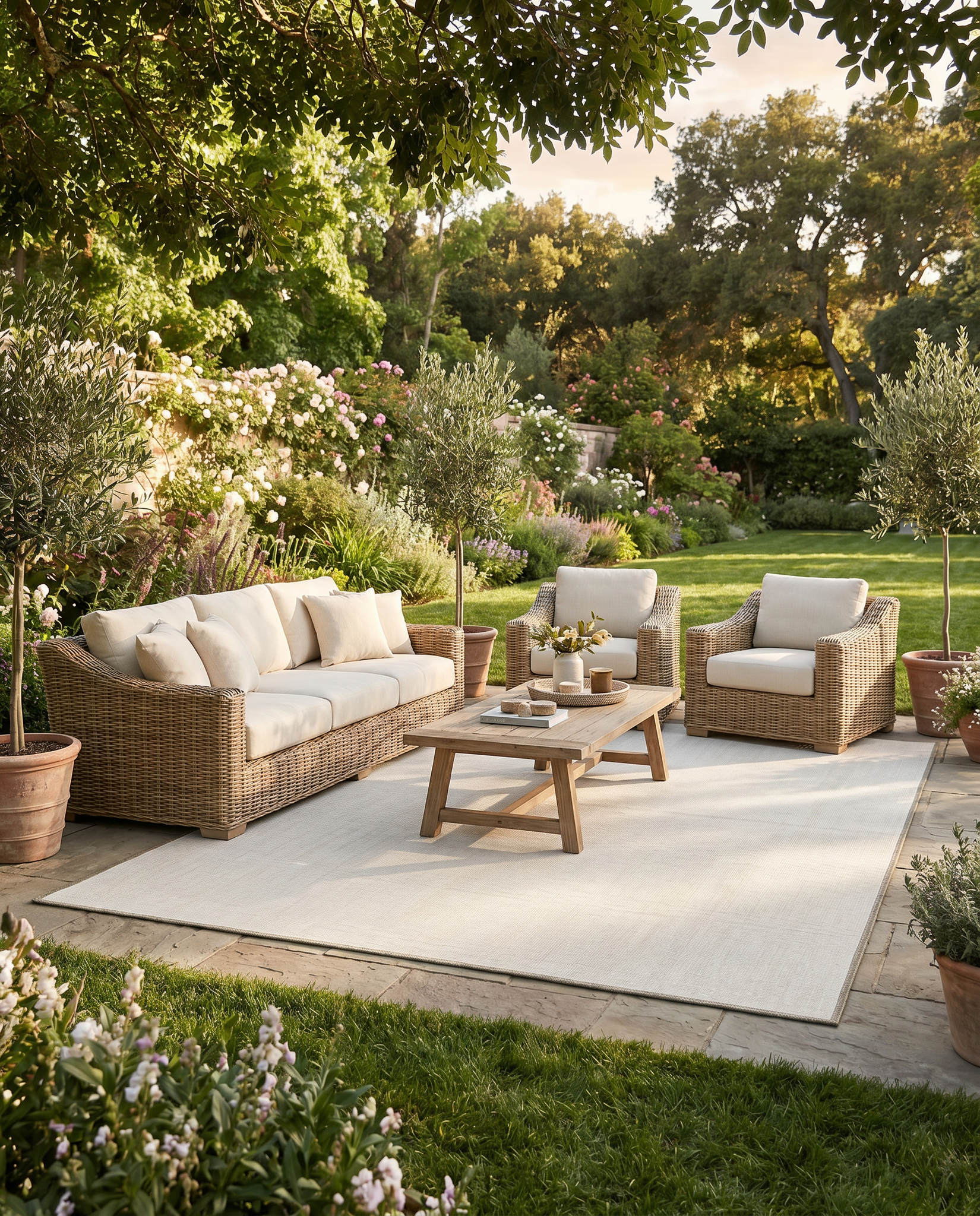 Buitenkleed - Brussels Uni Effen Linnen Beige