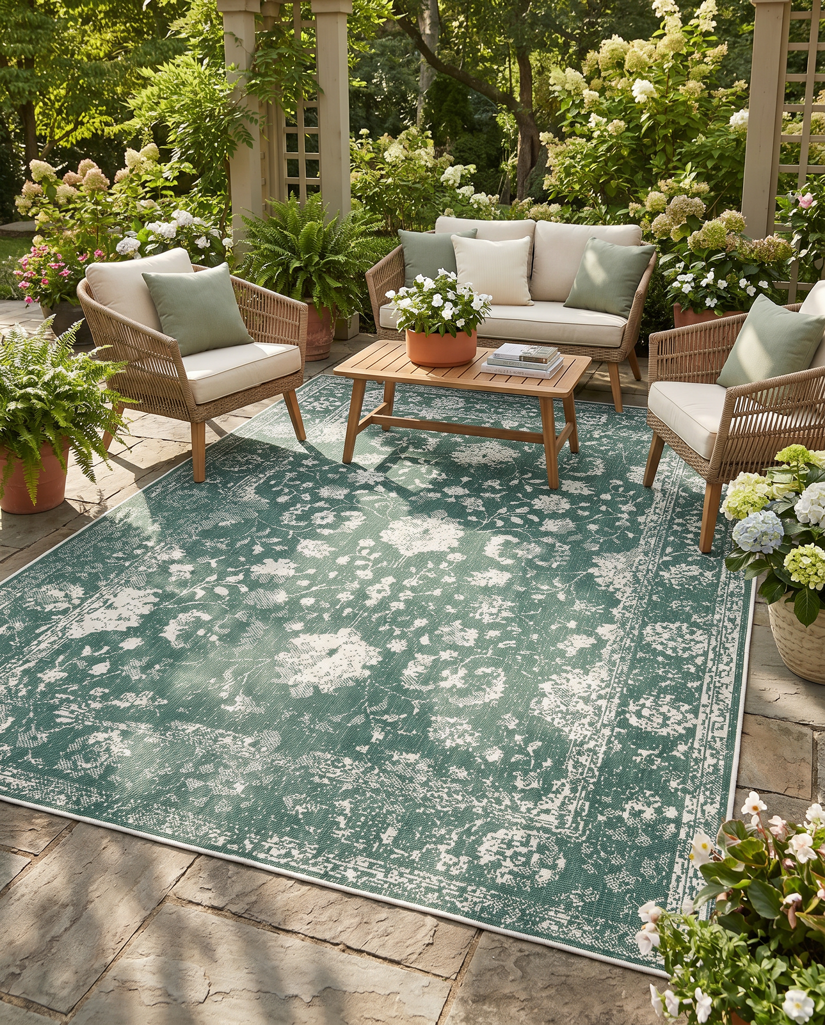 Buitenkleed - Brussels Vintage Groen Creme