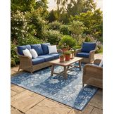 Buitenkleed - Brussels Vintage Blauw Creme