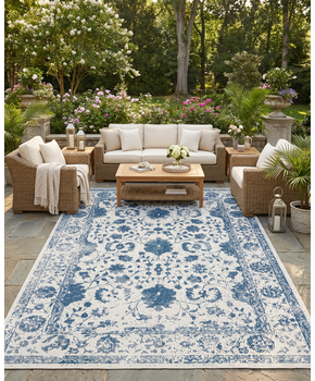 Buitenkleed - Brussels Vintage Blauw Creme