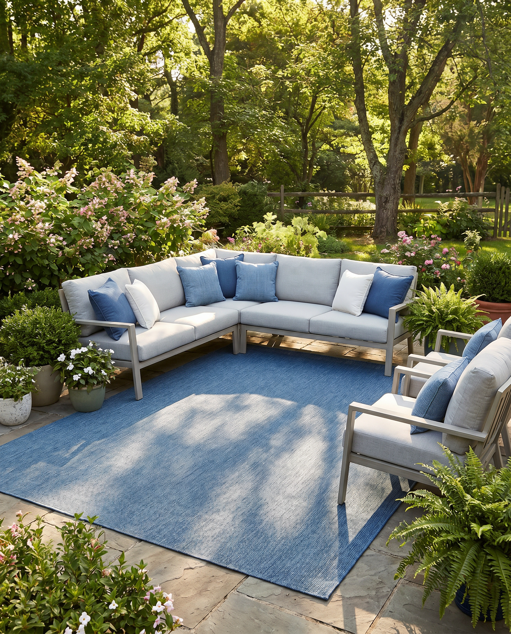 Buitenkleed - Brussels Uni Effen Blauw