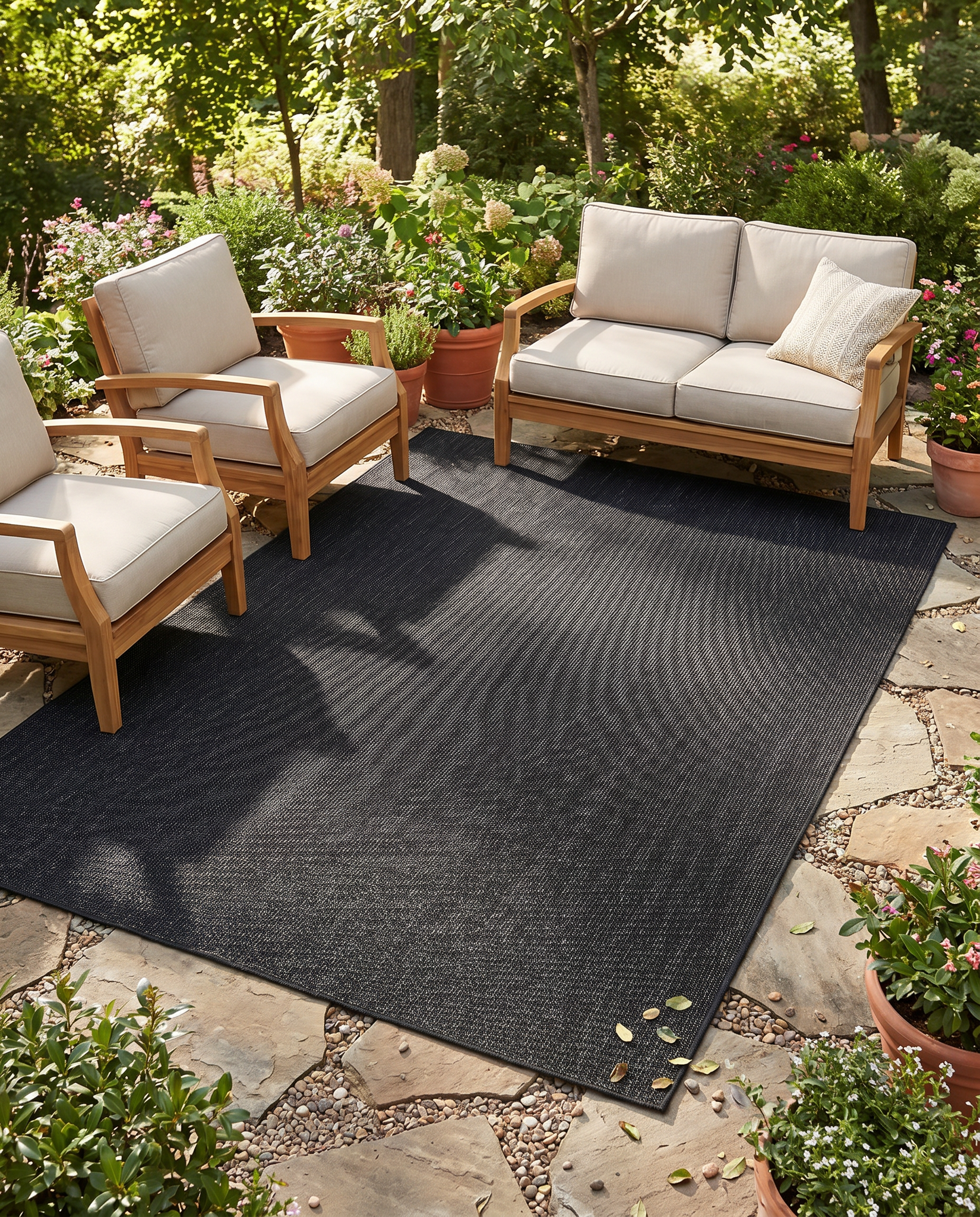 Buitenkleed - Brussels Uni Effen Zwart