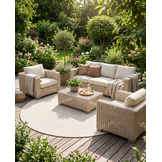 Buitenkleed - Brussels Rond Uni Effen Terra