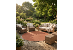 Buitenkleed - Brussels Rond Uni Effen Terra