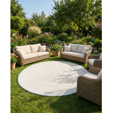 Buitenkleed - Brussels Rond Uni Effen Blauw