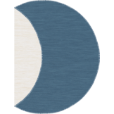 Buitenkleed - Brussels Rond Uni Effen Blauw