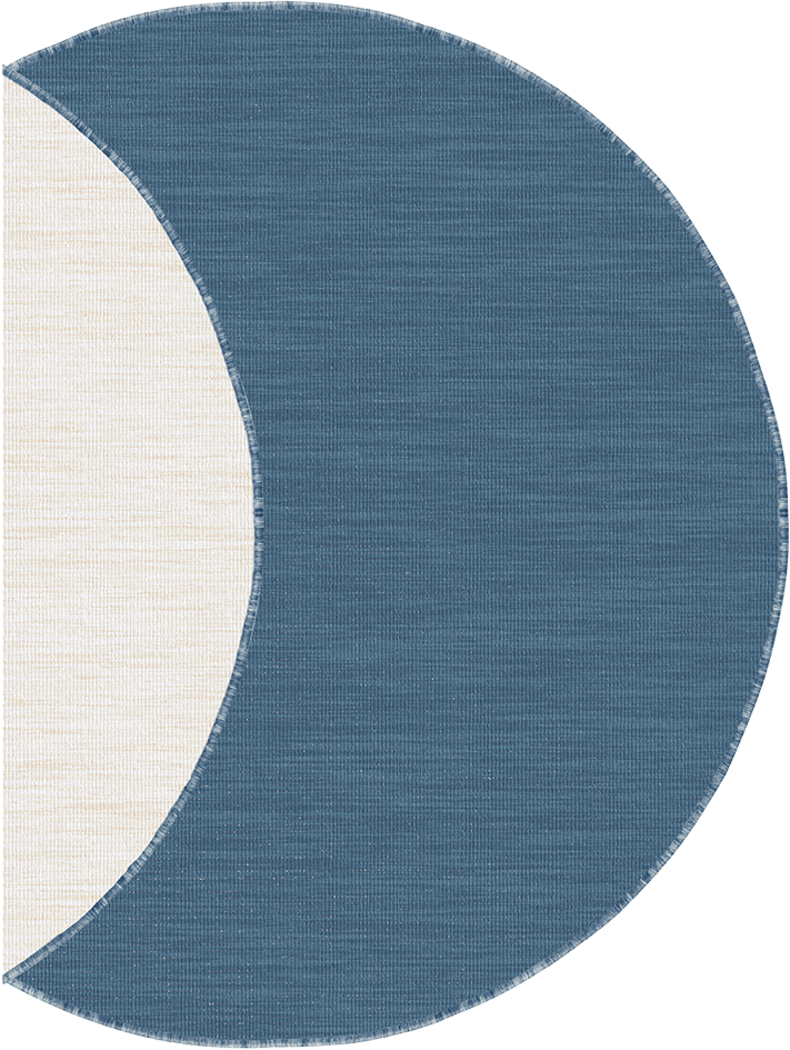 Buitenkleed - Brussels Rond Uni Effen Blauw