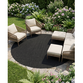 Buitenkleed - Brussels Rond Uni Effen Zwart