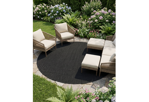 Buitenkleed - Brussels Rond Uni Effen Zwart