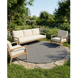 Buitenkleed - Brussels Rond Uni Effen Zwart