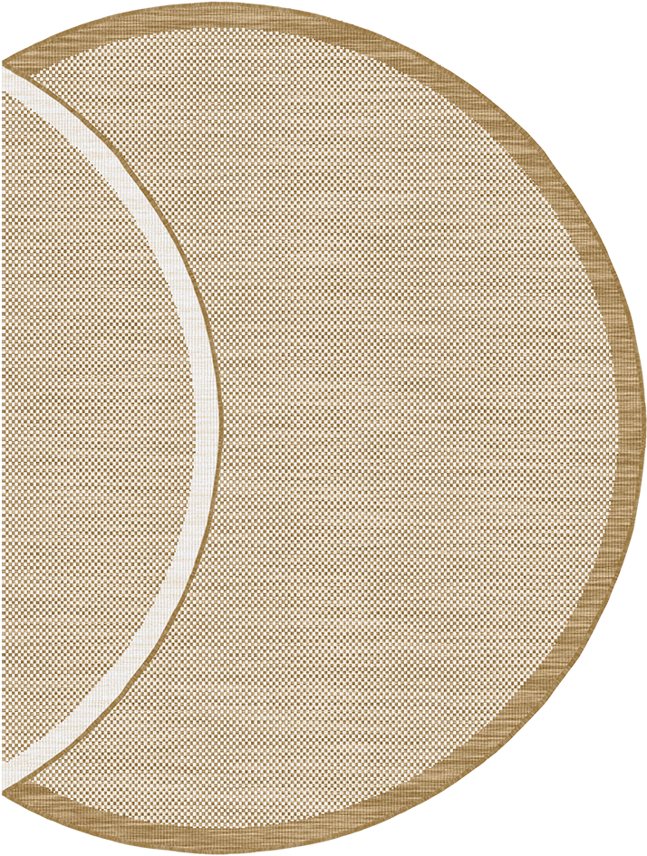 Buitenkleed - Brussels Rond Uni Effen Kader Linnen Beige