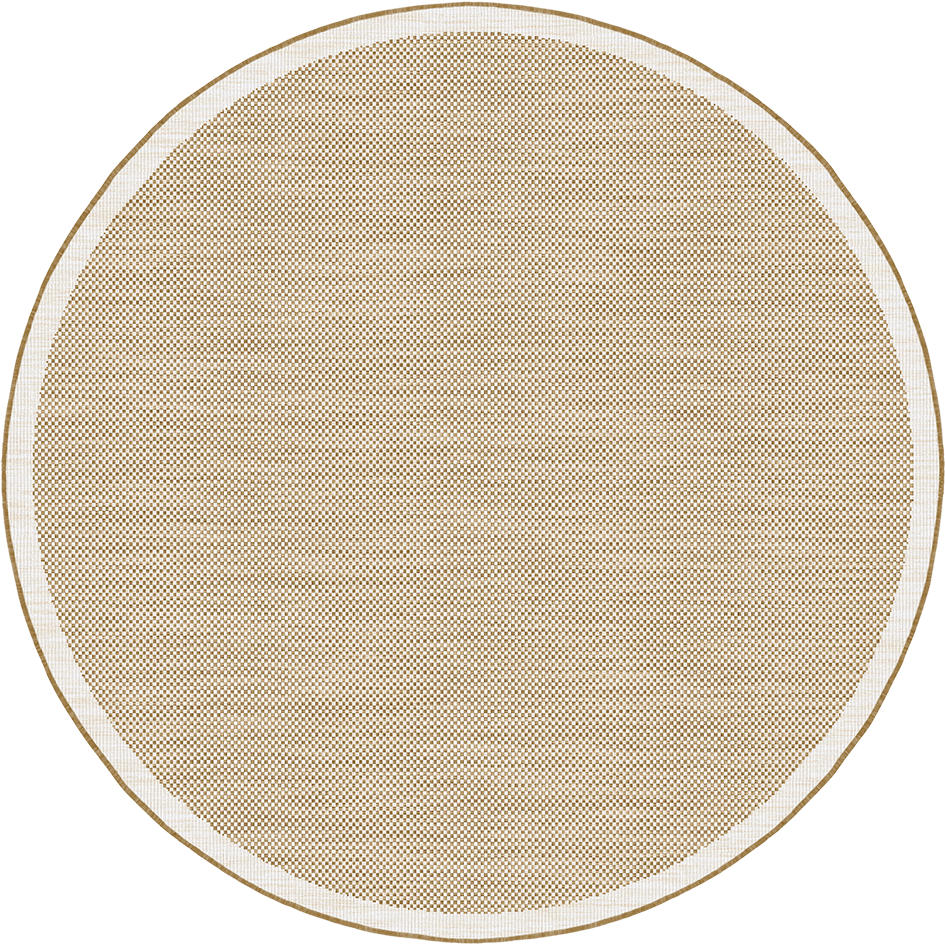 Buitenkleed - Brussels Rond Uni Effen Kader Linnen Beige