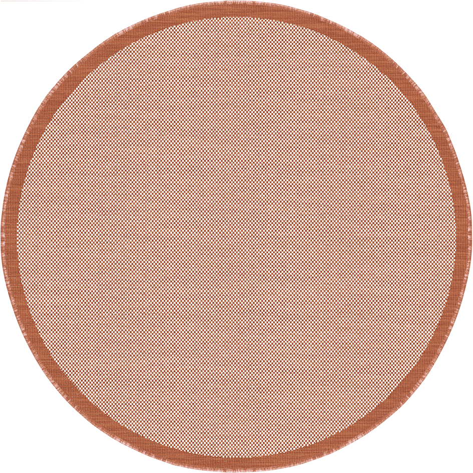 Buitenkleed - Brussels Rond Uni Effen Kader Terra