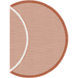 Buitenkleed - Brussels Rond Uni Effen Kader Terra