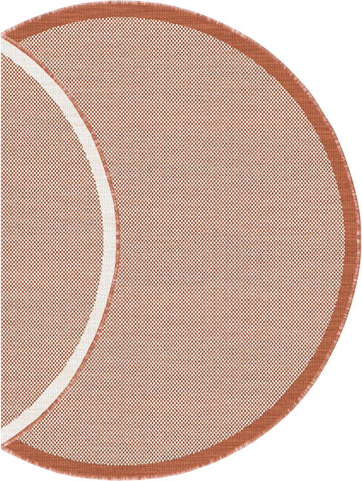 Buitenkleed - Brussels Rond Uni Effen Kader Terra