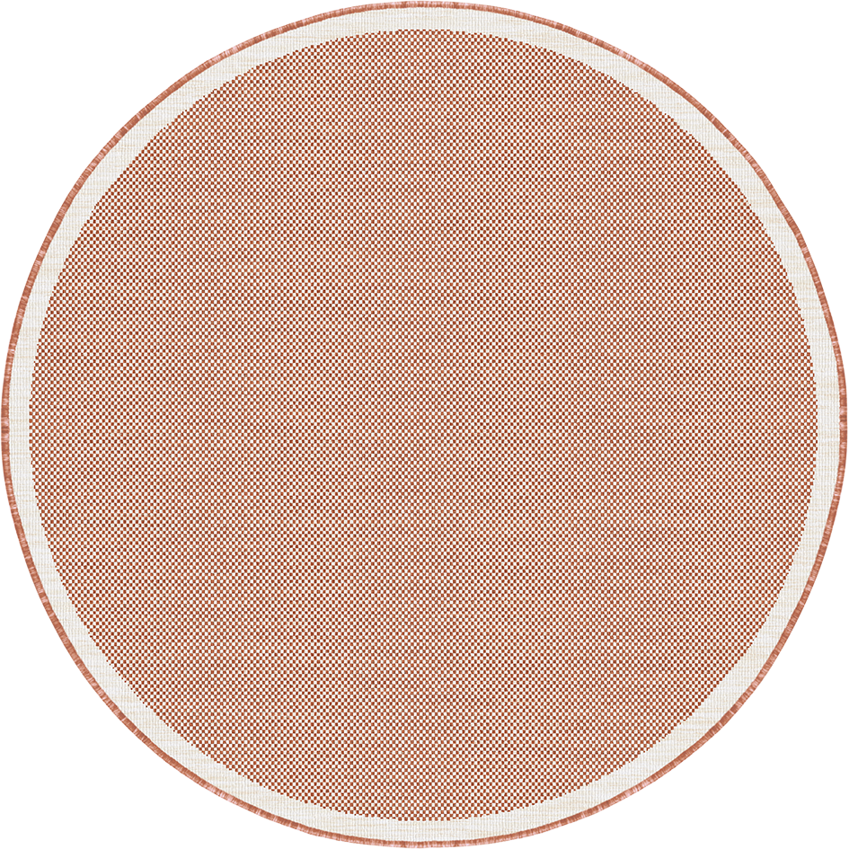 Buitenkleed - Brussels Rond Uni Effen Kader Terra