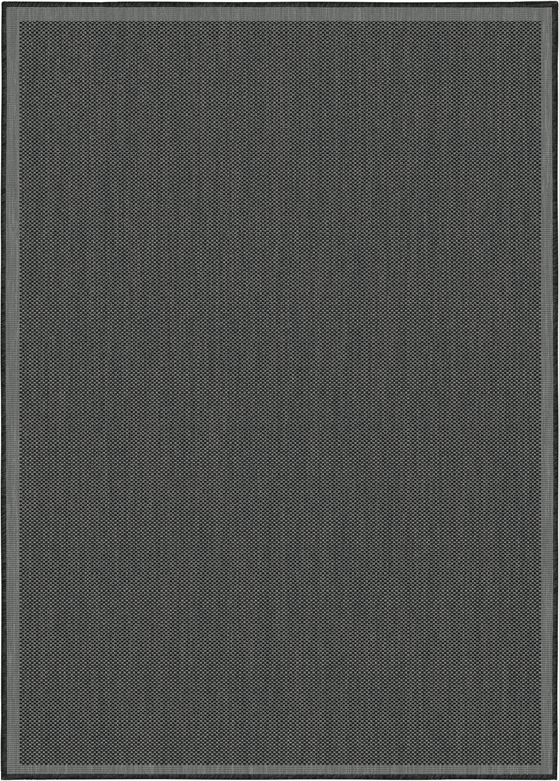 Buitenkleed - Brussels Uni Effen Kader Zwart