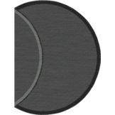 Buitenkleed - Brussels Rond Uni Effen Kader Zwart