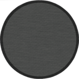 Buitenkleed - Brussels Rond Uni Effen Kader Zwart