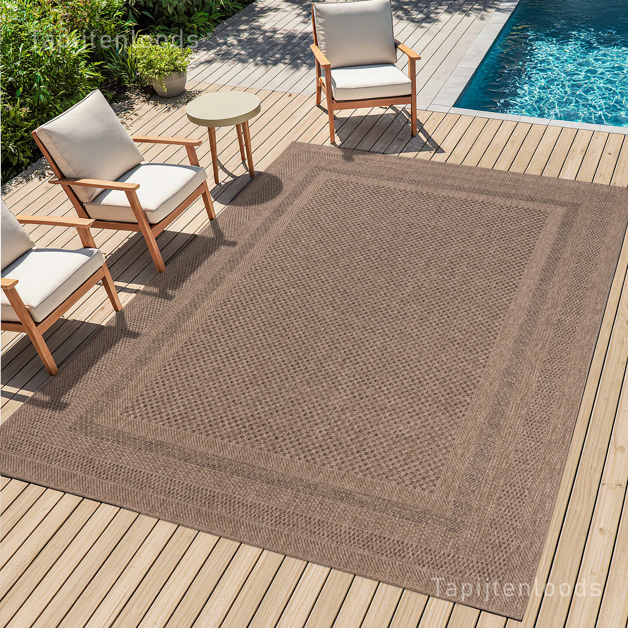 Sahara Buitenkleed Jute-Look Weerbestendig Vloerkleed Beige