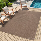 Sahara Japandi Buitenkleed Jute-Look Weerbestendig Vloerkleed Beige Zwart