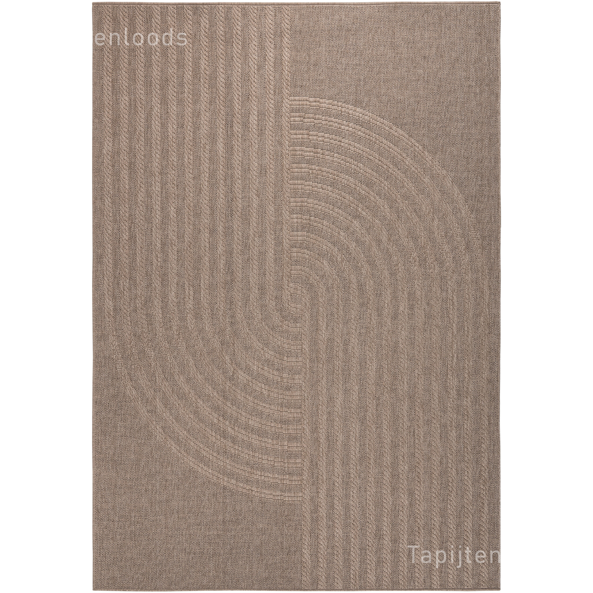 Sahara Japandi Buitenkleed Jute-Look Weerbestendig Vloerkleed Beige Zwart