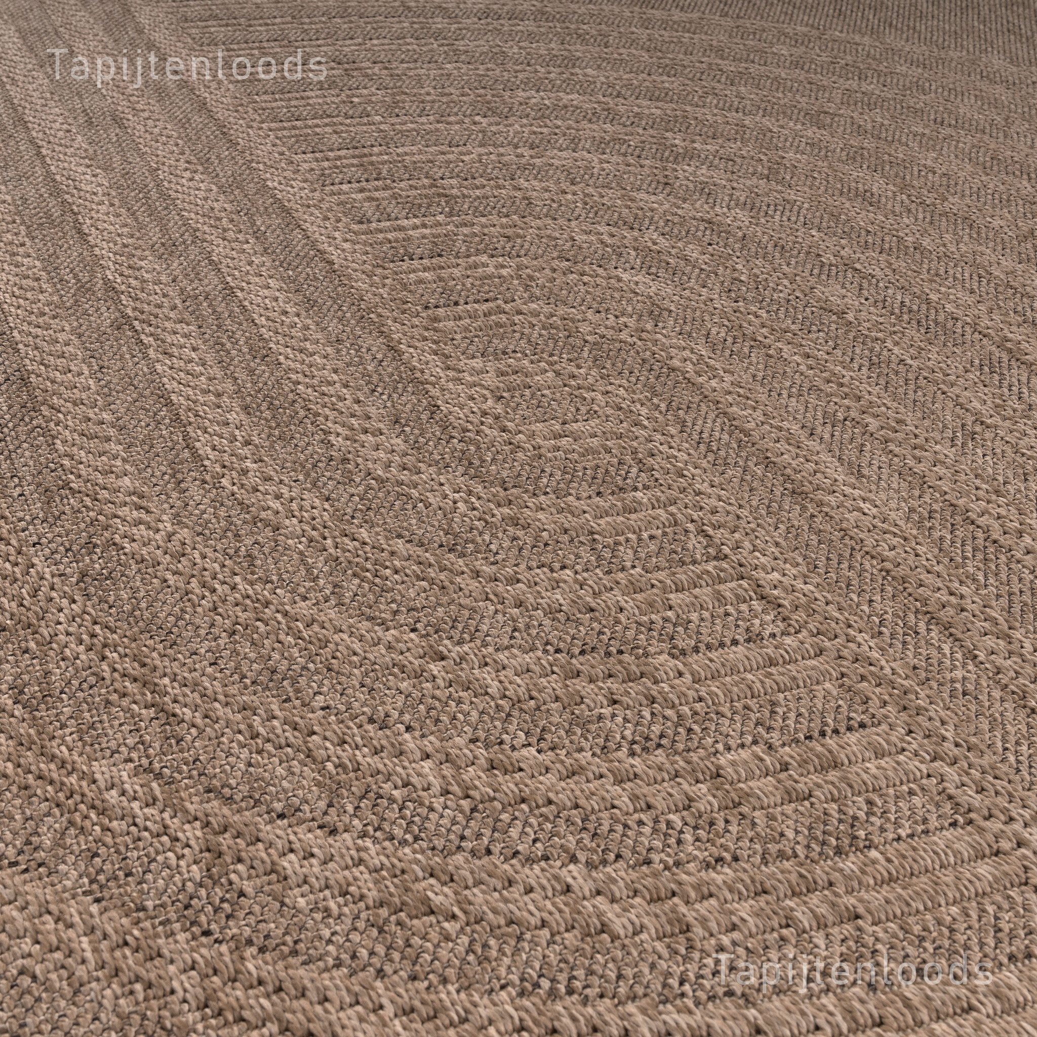 Sahara Japandi Buitenkleed Jute-Look Weerbestendig Vloerkleed Beige Zwart