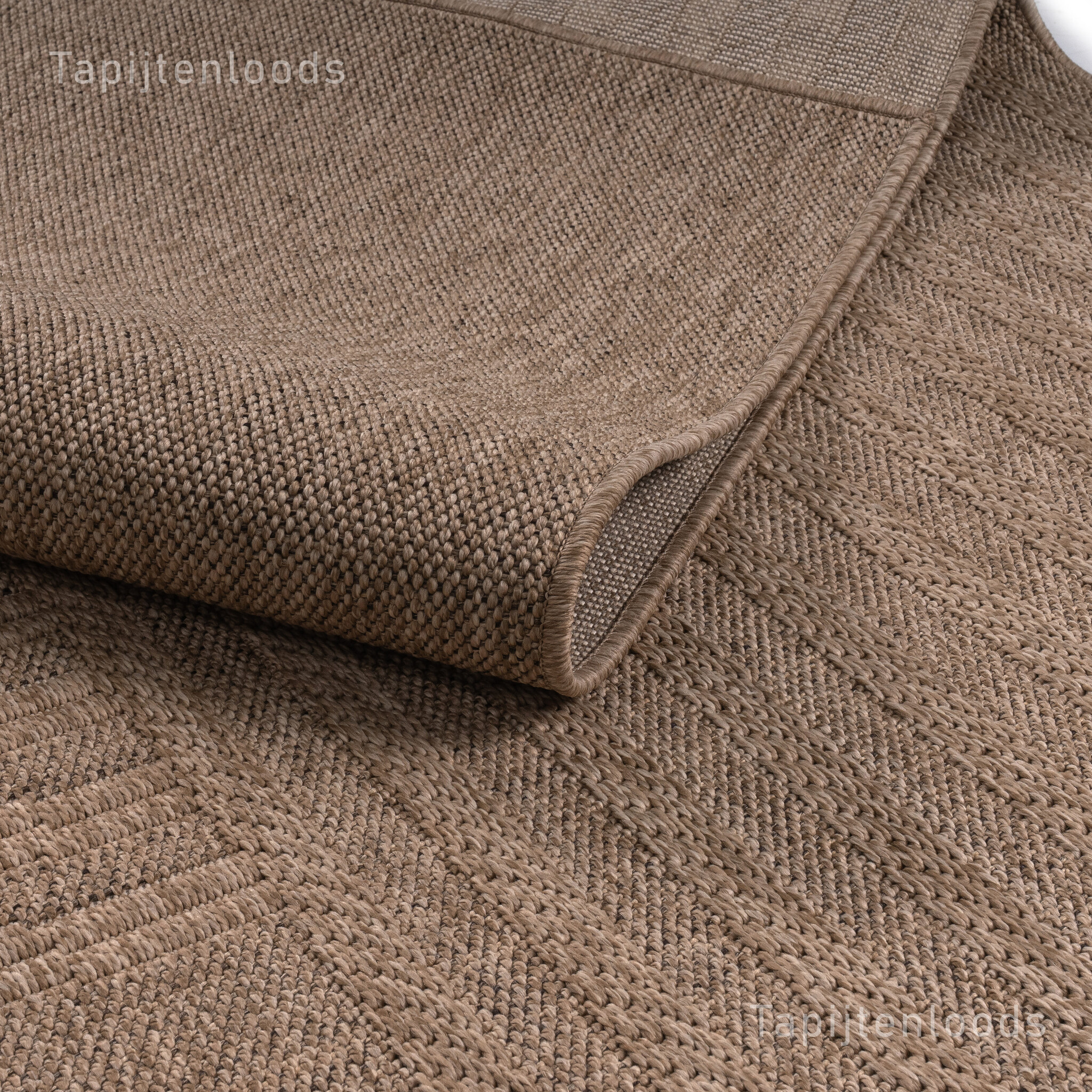 Sahara Japandi Buitenkleed Jute-Look Weerbestendig Vloerkleed Beige Zwart