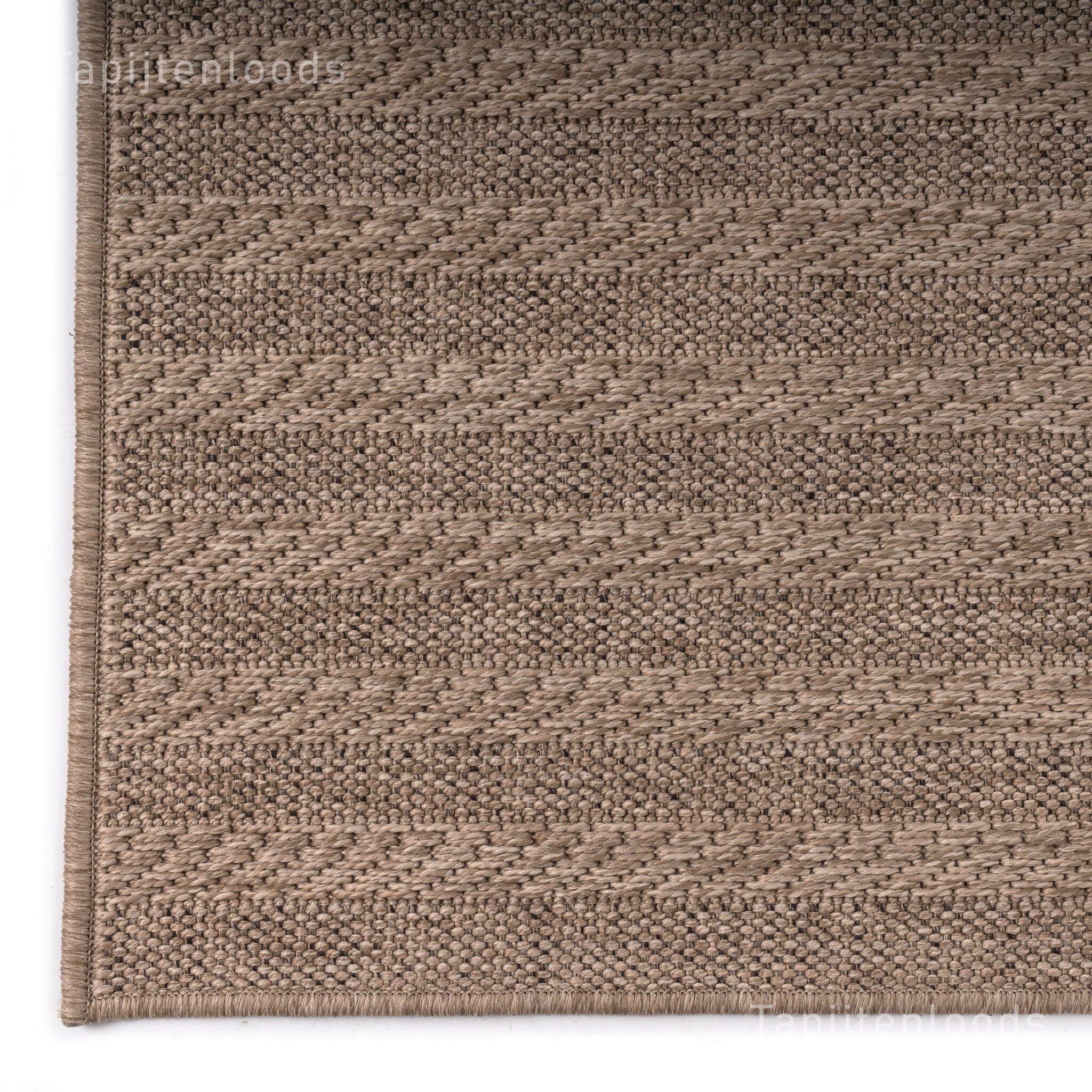 Sahara Japandi Rond Buitenkleed Jute-Look Weerbestendig Vloerkleed Beige Zwart
