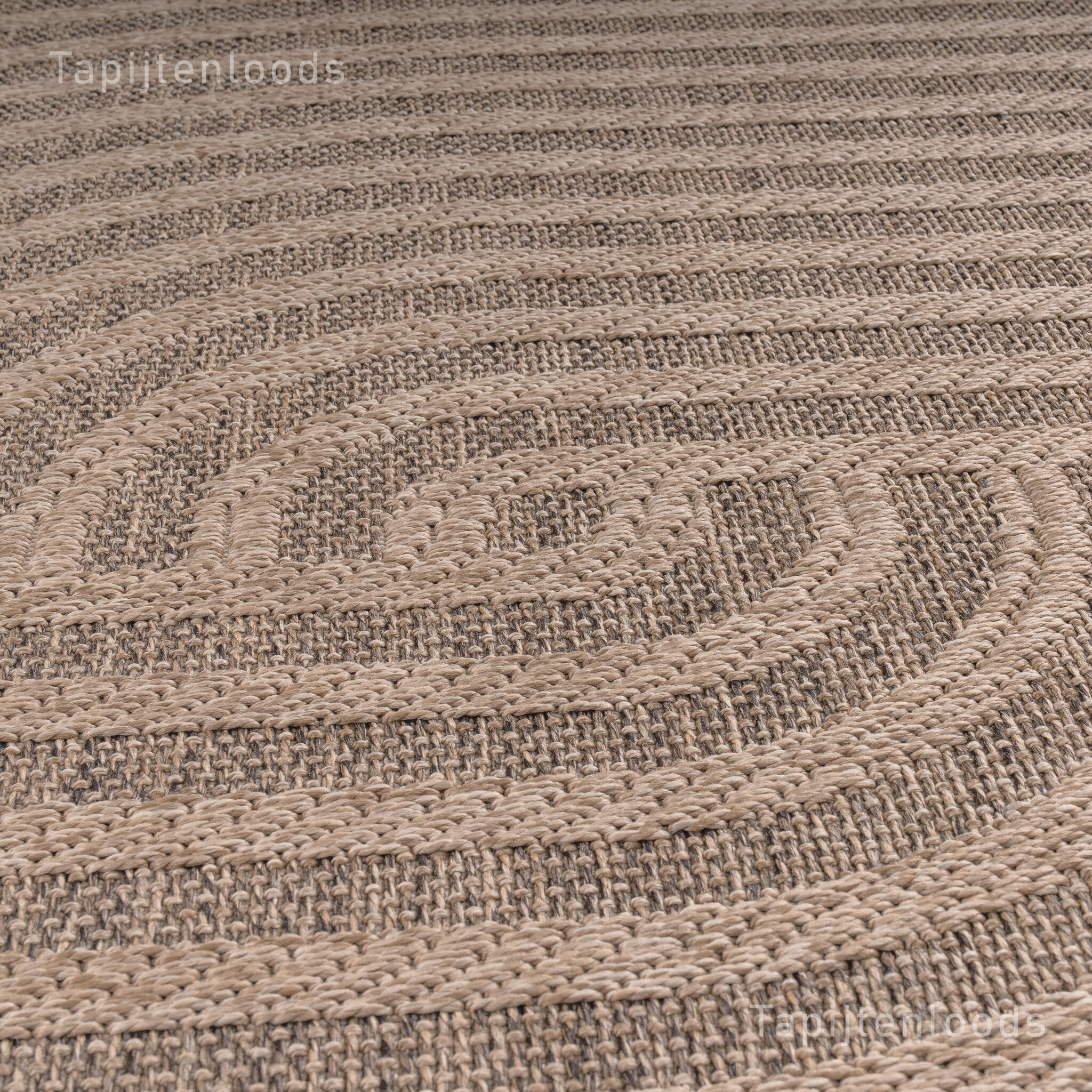 Sahara Japandi Buitenkleed Jute-Look Weerbestendig Vloerkleed Beige