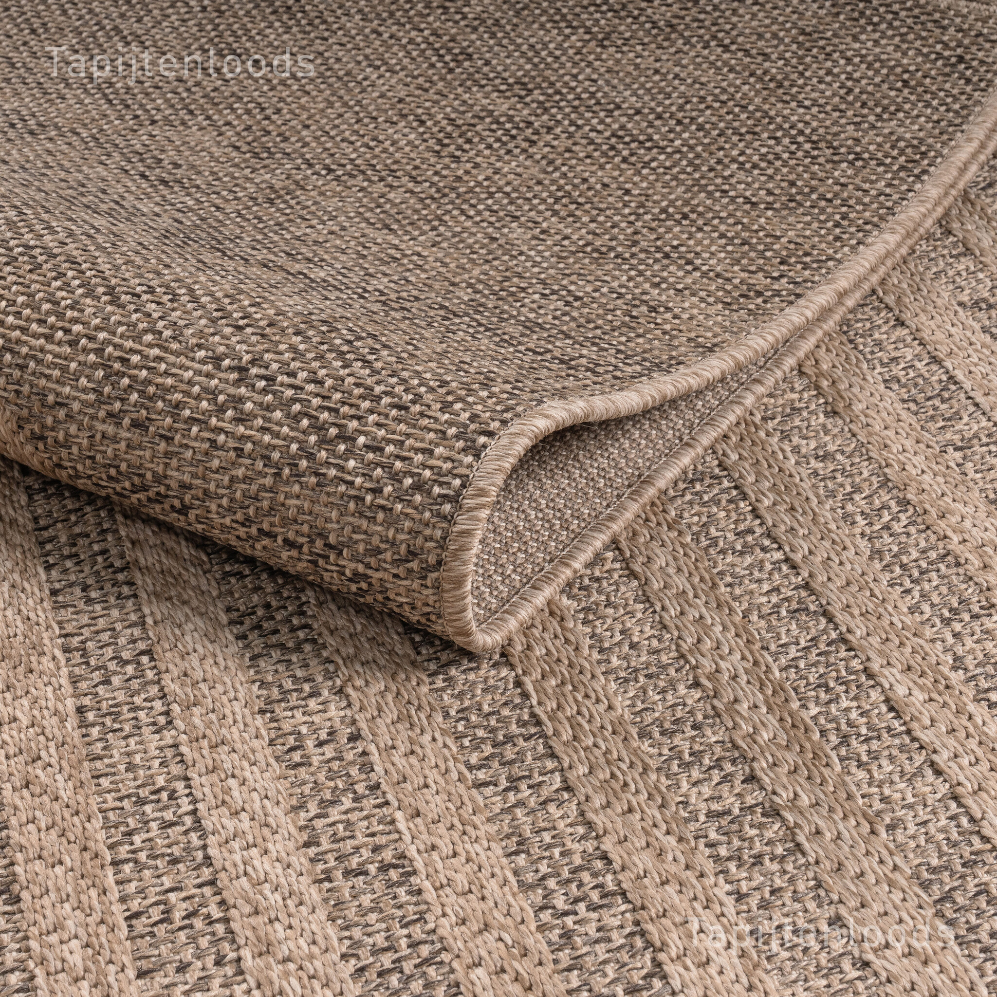 Sahara Japandi Buitenkleed Jute-Look Weerbestendig Vloerkleed Beige