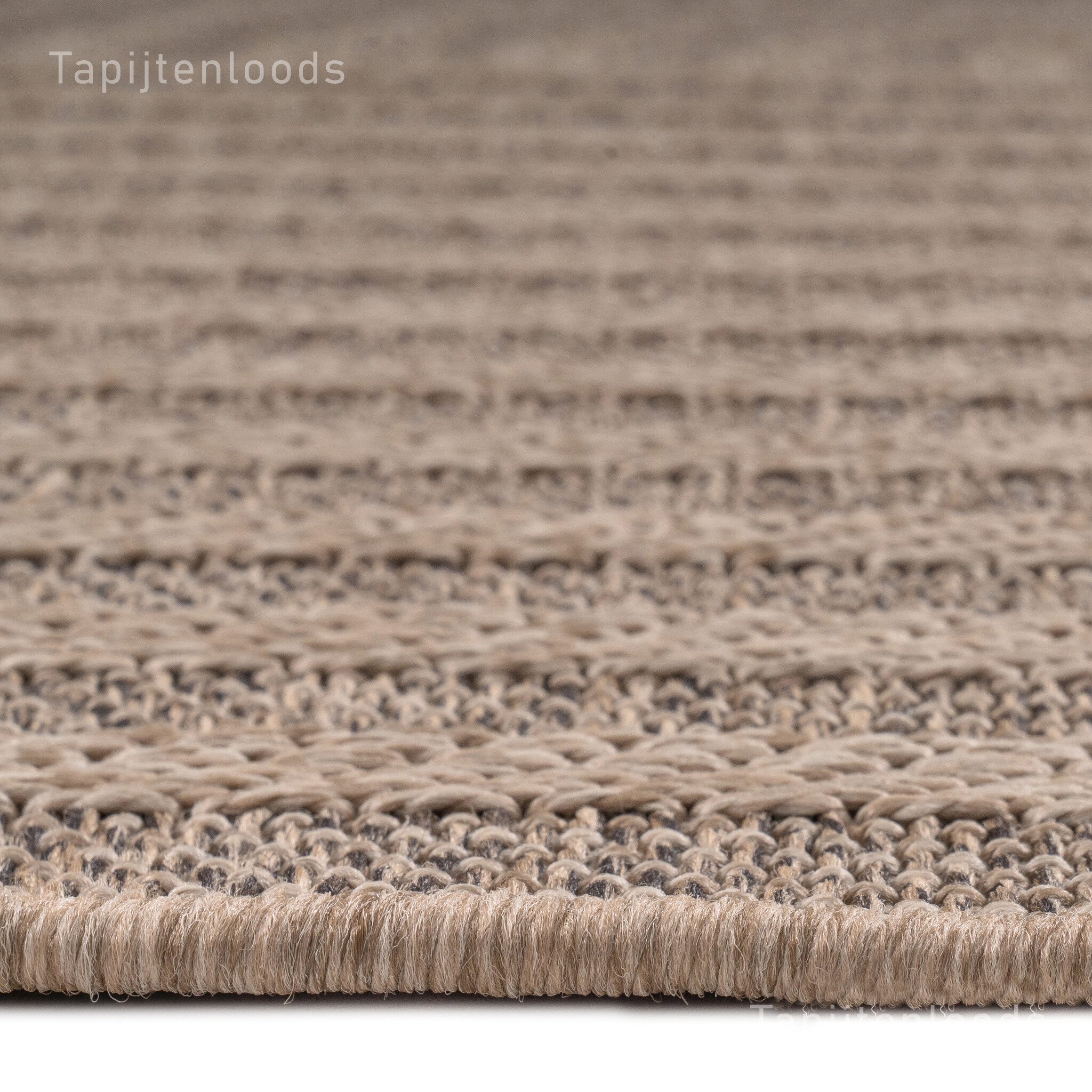 Sahara Japandi Rond Buitenkleed Jute-Look Weerbestendig Vloerkleed Beige