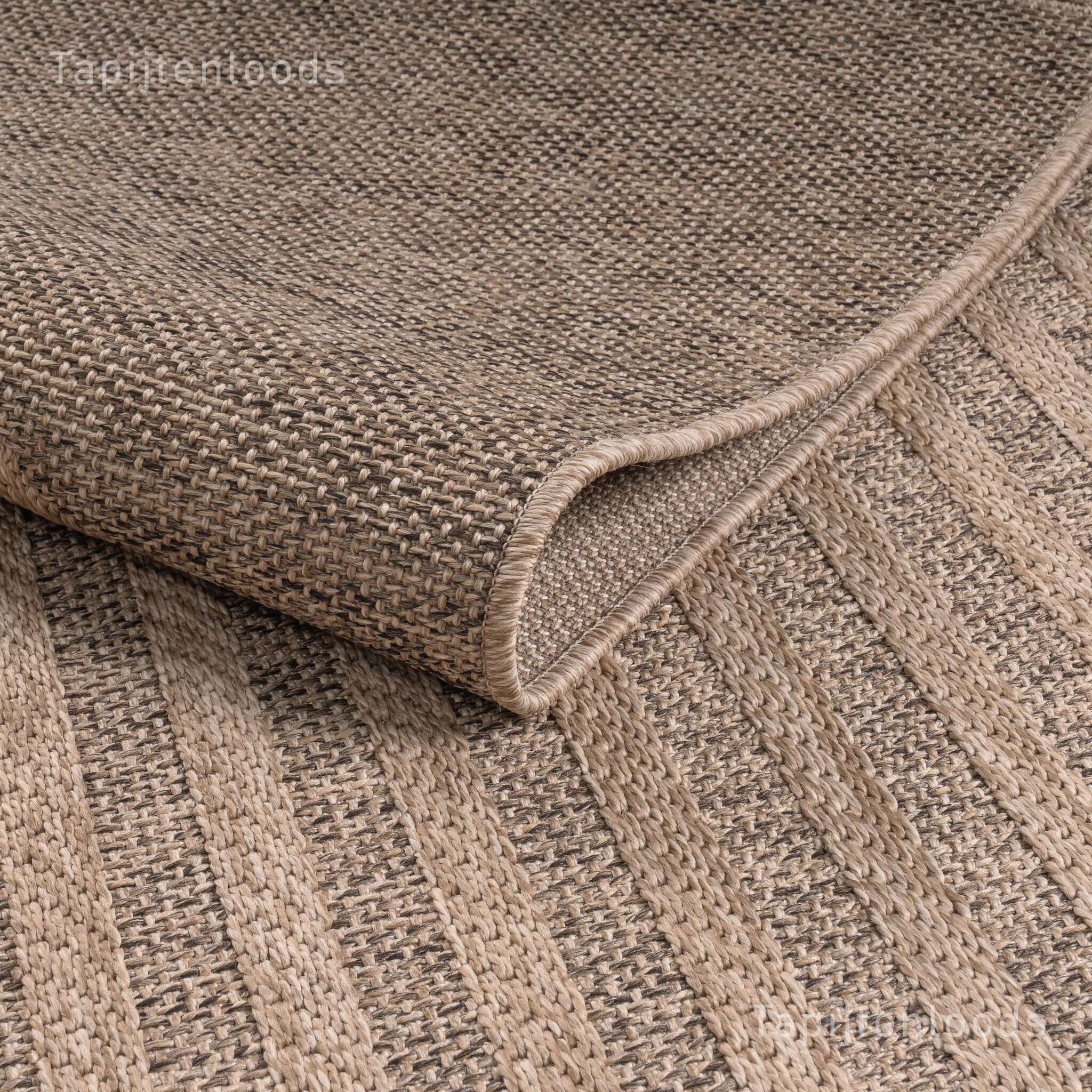 Sahara Japandi Rond Buitenkleed Jute-Look Weerbestendig Vloerkleed Beige