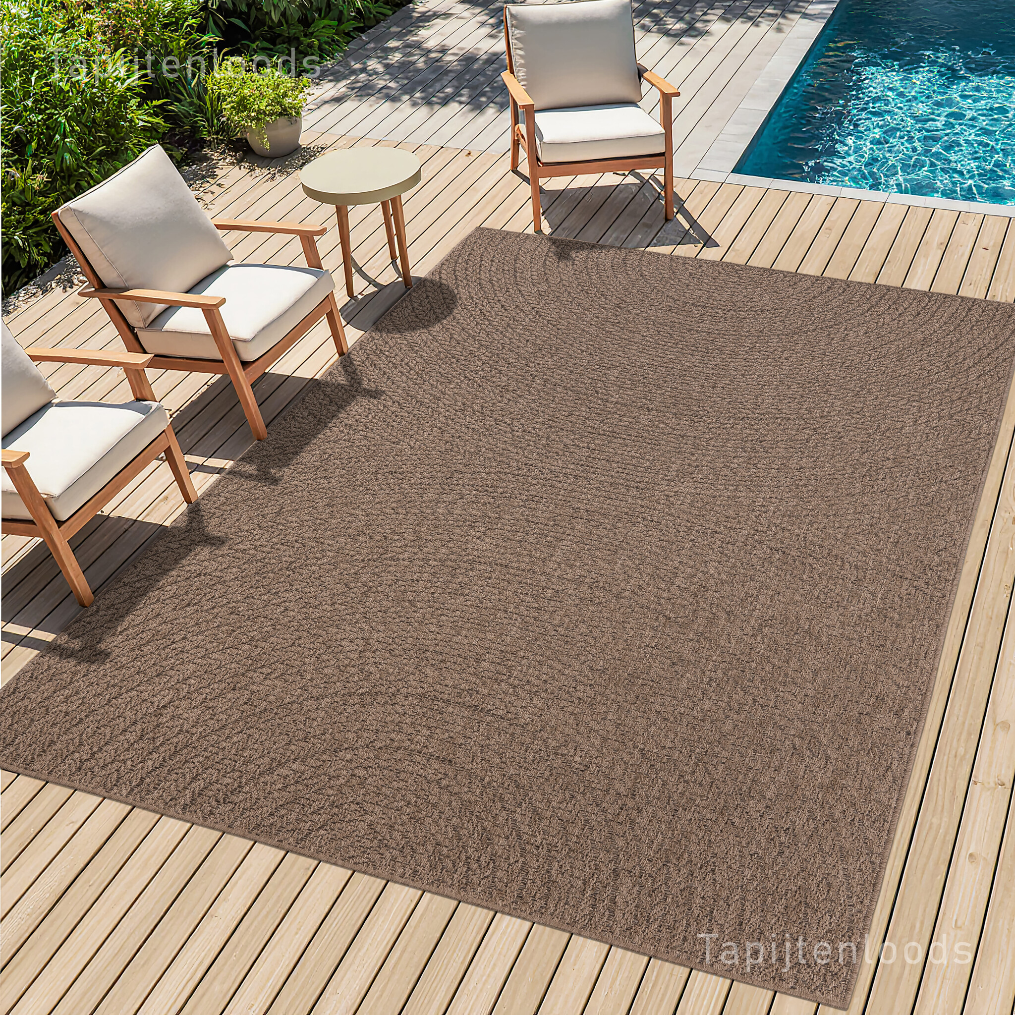 Sahara Japandi Buitenkleed Jute-Look Weerbestendig Vloerkleed Beige